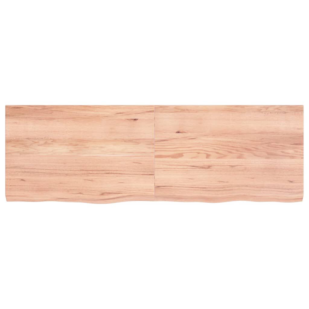 vidaXL Table Top Light Brown 120x40x(2-4) cm Treated Solid Wood Oak