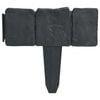 vidaXL Plastic Garden / Lawn Fence Stone Look 41 pcs 10 m