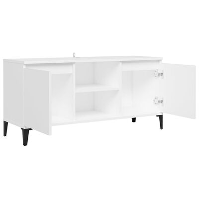 vidaXL TV Cabinet with Metal Legs White 103.5x35x50 cm