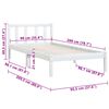 vidaXL Bed Frame without Mattress White Solid Wood 90x200 cm