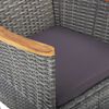vidaXL 5 Piece Garden Dining Set Grey Poly Rattan and Acacia Wood