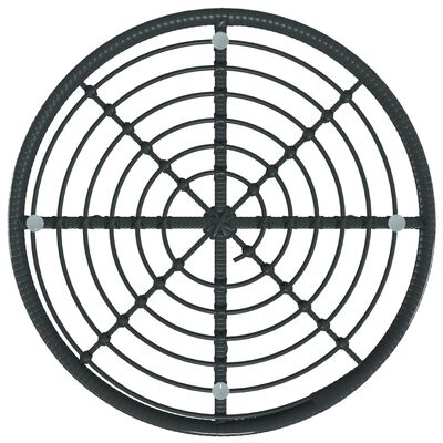 vidaXL Dining Table Black Ø80 cm Tempered Glass and Steel, black vidaXL Dining Table Black Ø80 cm Tempered Glass and Steel