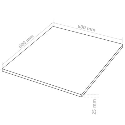 vidaXL 2 pcs MDF Sheets Square 60x60 cm 25 mm