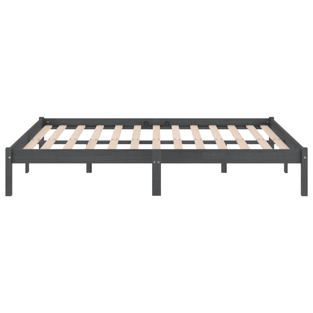 vidaXL Bed Frame without Mattress Grey Solid Wood 120x200 cm