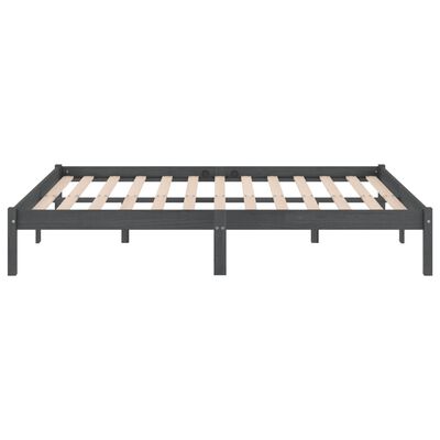 vidaXL Bed Frame without Mattress Grey Solid Wood 120x200 cm, grey vidaXL Bed Frame without Mattress Grey Solid Wood 120x200 cm