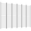 vidaXL 6-Panel Room Divider White 300x220 cm Fabric
