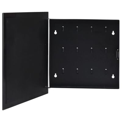 vidaXL Key Box with Magnetic Board Black 35x35x4 cm, black vidaXL Key Box with Magnetic Board Black 35x35x4 cm