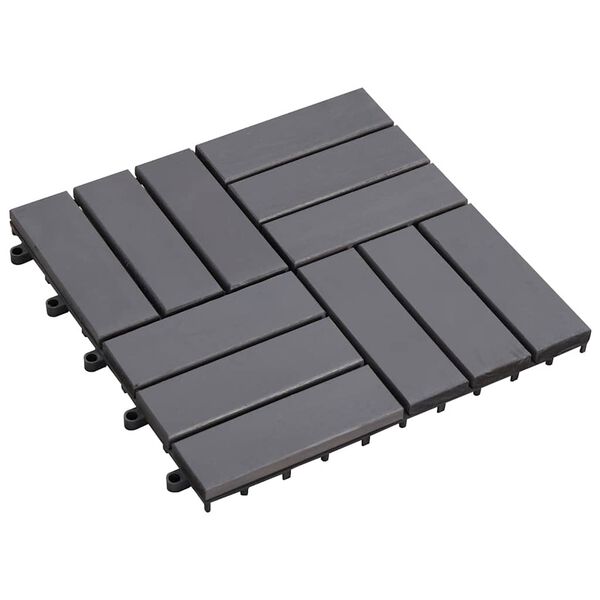 vidaXL Decking Tiles 20 pcs Grey Wash 30x30 cm Solid Acacia Wood