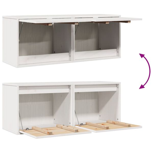 vidaXL Wall Cabinets 2 pcs White 45x30x35 cm Solid Pinewood