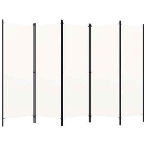 vidaXL 5-Panel Room Divider White 250x180 cm