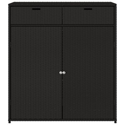 vidaXL Garden Storage Cabinet Black 105x55x113 cm Poly Rattan