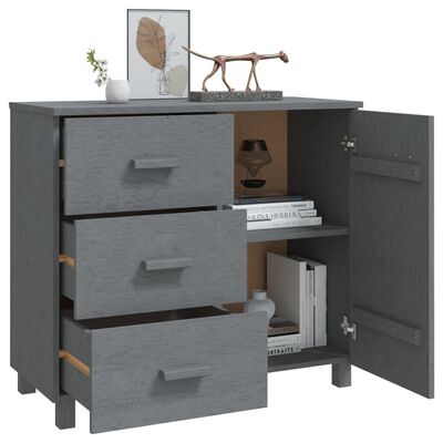 vidaXL Sideboard HAMAR Dark Grey 90x40x80 cm Solid Pinewood, dark grey vidaXL Sideboard HAMAR Dark Grey 90x40x80 cm Solid Pinewood