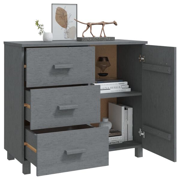 vidaXL Sideboard HAMAR Dark Grey 90x40x80 cm Solid Pinewood