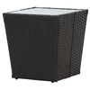 vidaXL 3 Piece Bistro Set Poly Rattan and Tempered Glass Black