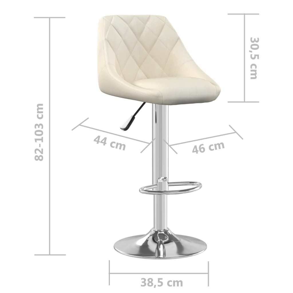 vidaXL Bar Stool Cream Velvet