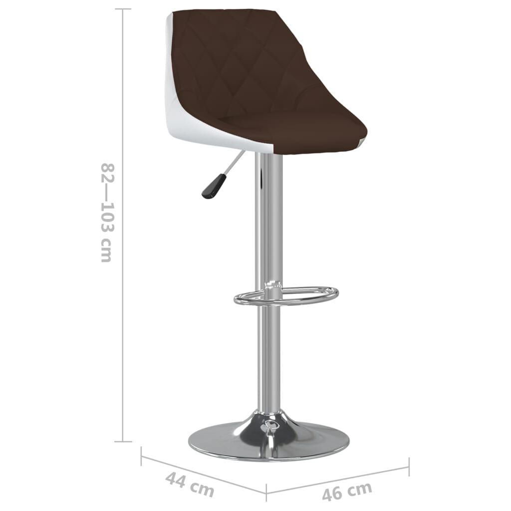 vidaXL Bar Stools 2 pcs Brown and White Faux Leather