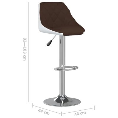vidaXL Bar Stools 2 pcs Brown and White Faux Leather, brown and white vidaXL Bar Stools 2 pcs Brown and White Faux Leather