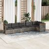 vidaXL 6 Piece Garden Sofa Set with Cushions Grey Poly Rattan