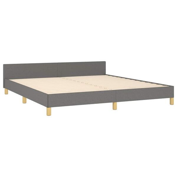 vidaXL Bed Frame without Mattress Dark Grey 183x203 cm King Fabric