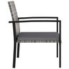 vidaXL 3 Piece Garden Dining Set Poly Rattan Grey