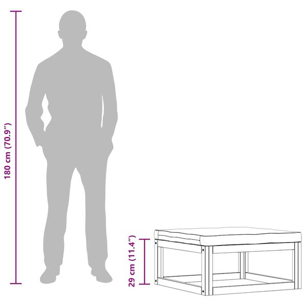 vidaXL 3 Piece Garden Lounge Set with Cushions Solid Acacia Wood