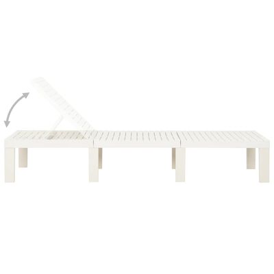 vidaXL Sun Lounger Plastic White, white vidaXL Sun Lounger Plastic White