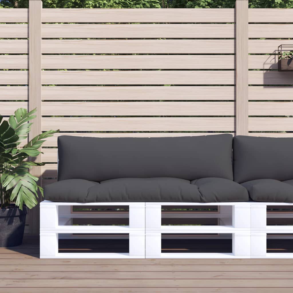 vidaXL Pallet Cushions 2 pcs Anthracite Fabric