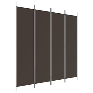 vidaXL 4-Panel Room Divider Brown 200x200 cm Fabric