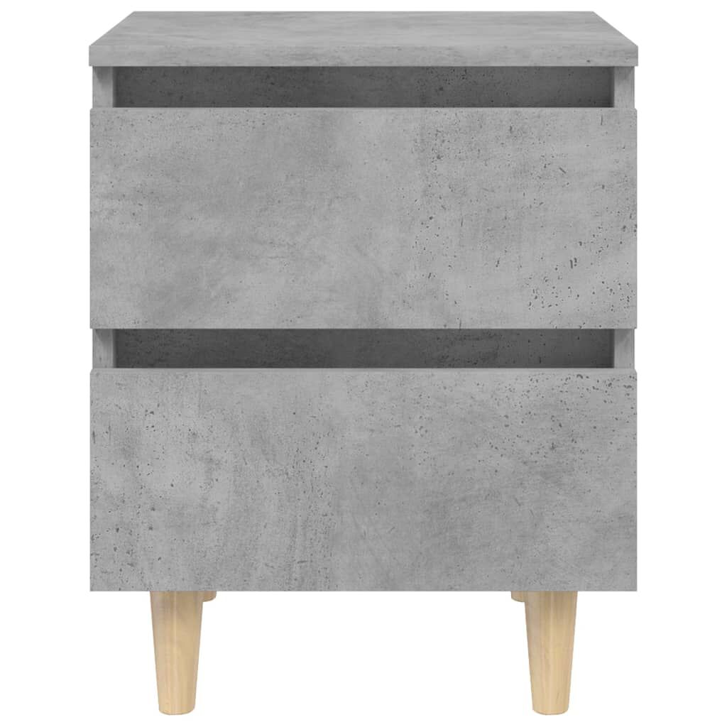 vidaXL Bed Cabinets & Solid Pinewood Legs 2 pcs Concrete Grey 40x35x50 cm