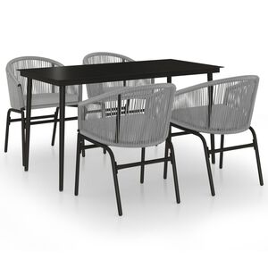 vidaXL 5 Piece Garden Dining Set Grey