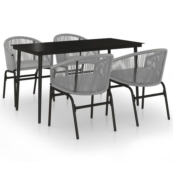 vidaXL 5 Piece Garden Dining Set Grey
