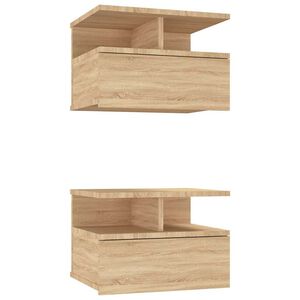 vidaXL Floating Nightstands 2 pcs Sonoma Oak 40x31x27 cm
