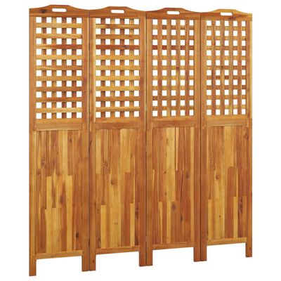 vidaXL 4-Panel Room Divider 162x2x180 cm Solid Wood Acacia,  vidaXL 4-Panel Room Divider 162x2x180 cm Solid Wood Acacia