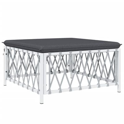vidaXL 6 Piece Garden Lounge Set with Cushions White Steel, white vidaXL 6 Piece Garden Lounge Set with Cushions White Steel