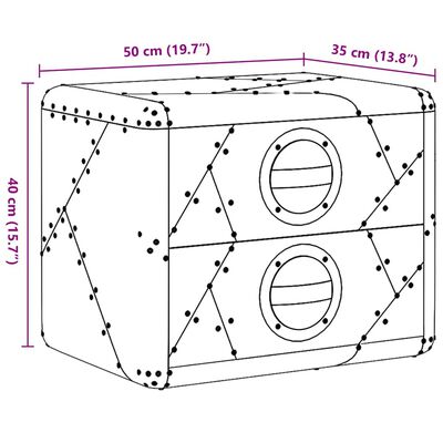 vidaXL Aviator End Table with 2 Drawers Vintage Aircraft Airman Style,  vidaXL Aviator End Table with 2 Drawers Vintage Aircraft Airman Style