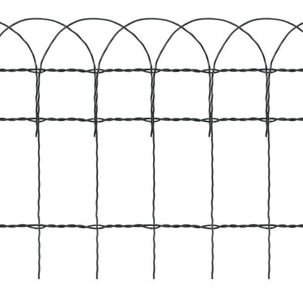 vidaXL Garden Border Fence Powder-coated Iron 25x0.4 m