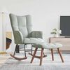 vidaXL Rocking Chair with a Stool Light Grey Velvet
