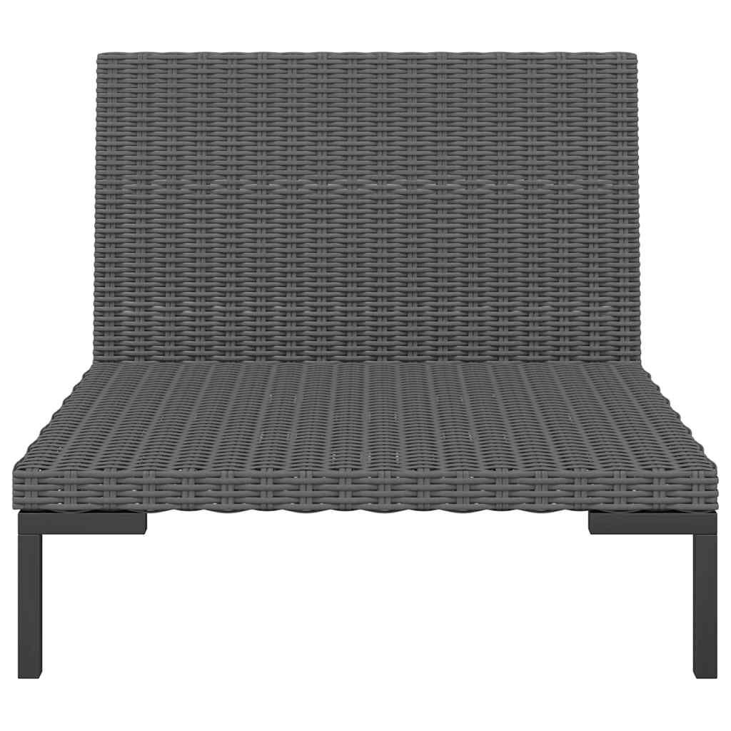 vidaXL Garden Sofas 2pcs with Cushions Half Round Poly Rattan