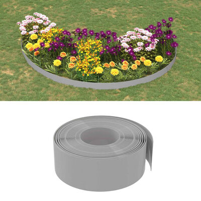 vidaXL Garden Edgings 3 pcs Grey 10 m 20 cm Polyethylene, grey vidaXL Garden Edgings 3 pcs Grey 10 m 20 cm Polyethylene