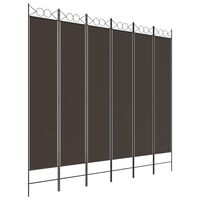 vidaXL 6-Panel Room Divider Brown 240x220 cm Fabric