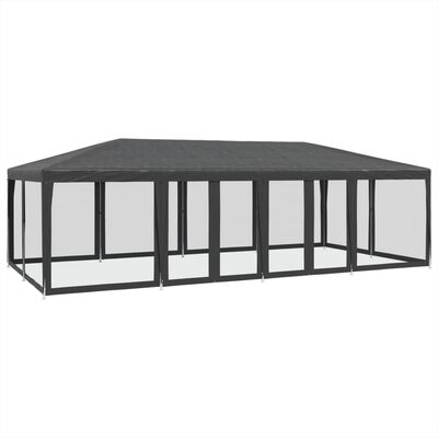 vidaXL Party Tent with 12 Mesh Sidewalls Anthracite 8x4 m HDPE, anthracite vidaXL Party Tent with 12 Mesh Sidewalls Anthracite 8x4 m HDPE