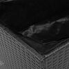 vidaXL Garden Storage Box Black 220x50x54 cm Poly Rattan Acacia Wood