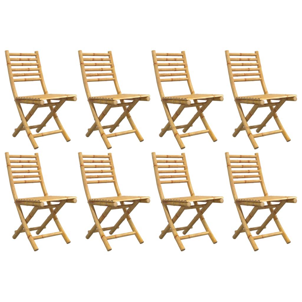 vidaXL Folding Garden Chairs 8 pcs 43x54x88 cm Bamboo