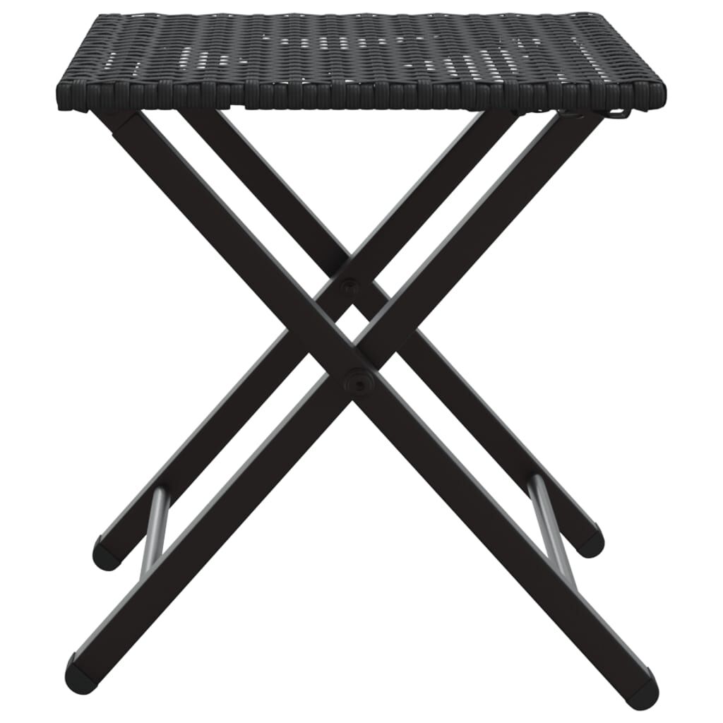 vidaXL 5 Piece Garden Dining Set Foldable Black Poly Rattan