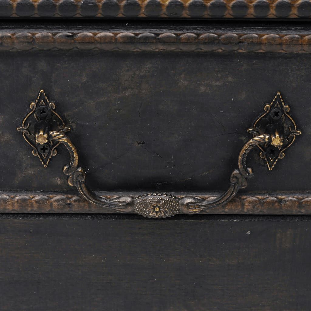 vidaXL Treasure Chest Wood Black 90x51x42 cm