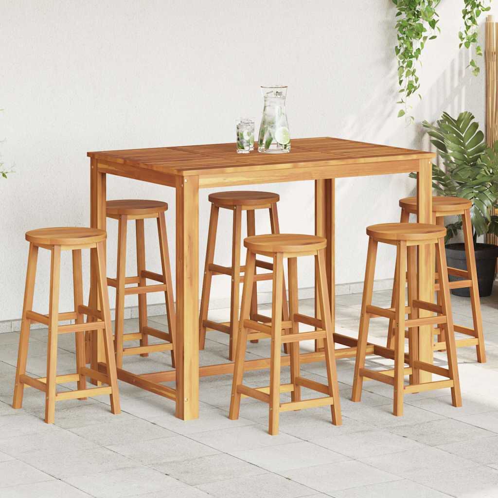 vidaXL Bar Stools 6 pcs Solid Acacia Wood