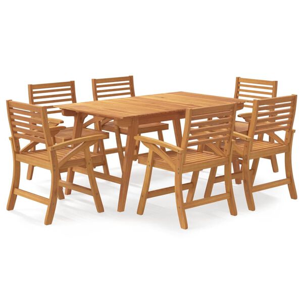vidaXL 7 Piece Garden Dining Set Solid Wood Acacia