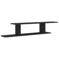 vidaXL Wall-Mounted TV Shelf Black 125x18x23 cm Engineered Wood, black vidaXL Wall-Mounted TV Shelf Black 125x18x23 cm Engineered Wood