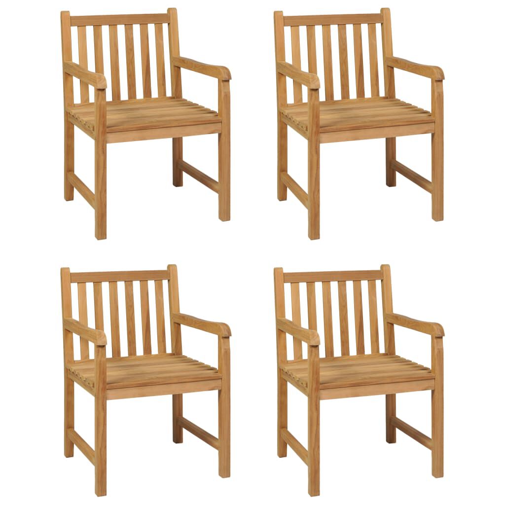 vidaXL 5 Piece Garden Dining Set Solid Teak Wood