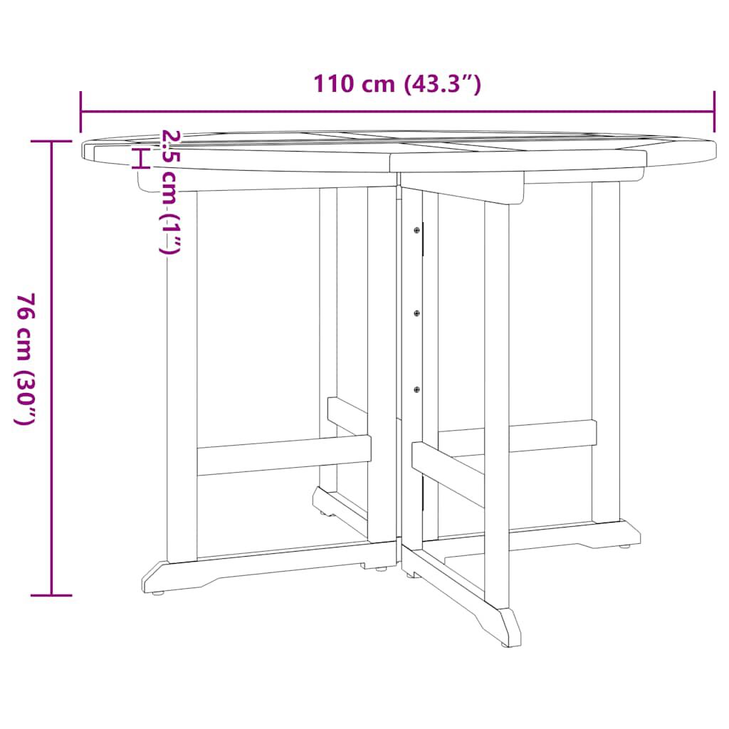 vidaXL 5 Piece Folding Outdoor Dining Set Solid Wood Teak